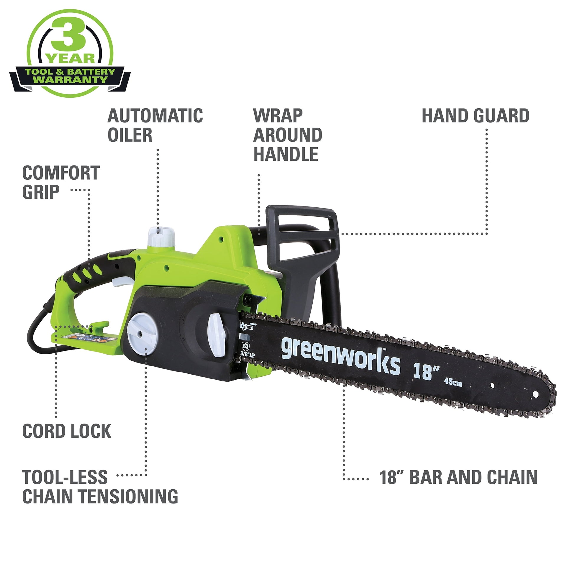 14.5 Amp 18" Corded Electric Chainsaw 20332