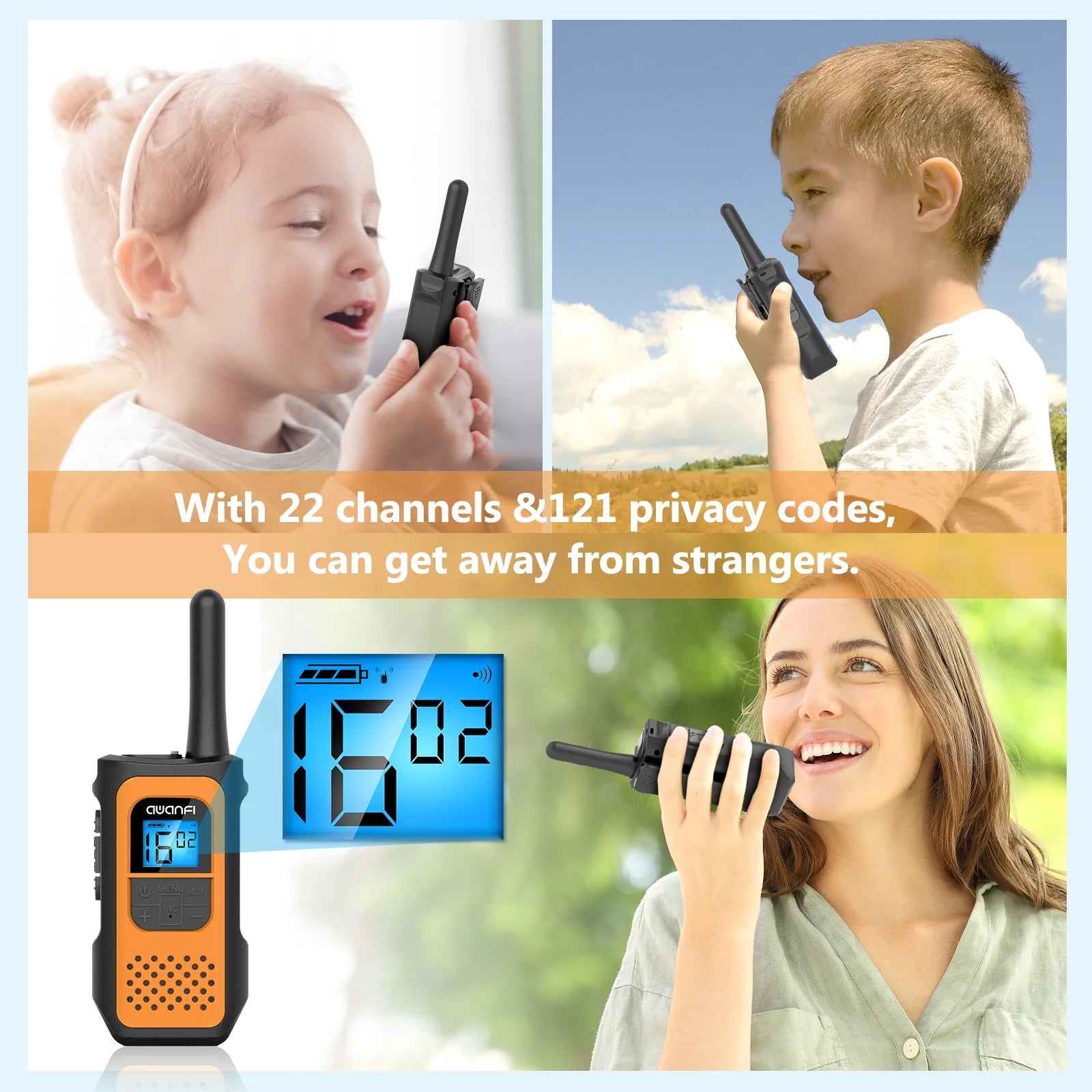 Walkie Talkie,  Walkie Talkies for Adults, 22 Channel Rechargeable Two-Way Radio(4 Pack)